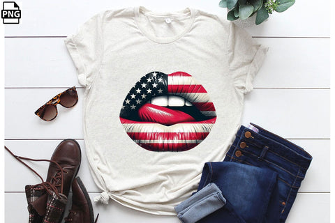 American Flag Lips 4th Of July Clipart Bundle Printable File Sublimation Creativedesigntee 