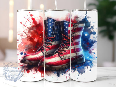 American Flag Patriotic Boots 20oz Skinny Tumbler, 4th of july umbler Png, Straight & Tapered Tumbler Wrap, Instant Digital Download Sublimation ToriDesigns 