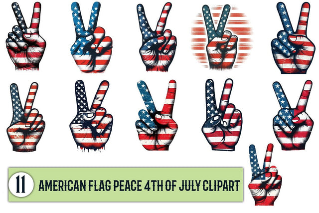 American Flag Peace 4th Of July Clipart Bundle Printable File Sublimation Creativedesigntee 