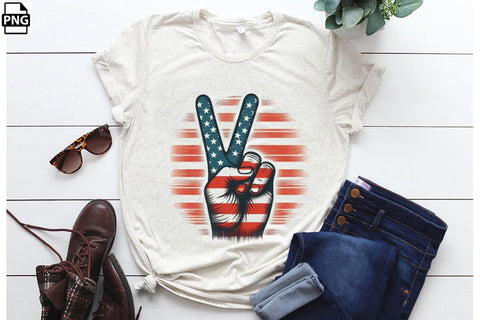 American Flag Peace 4th Of July Clipart Bundle Printable File Sublimation Creativedesigntee 