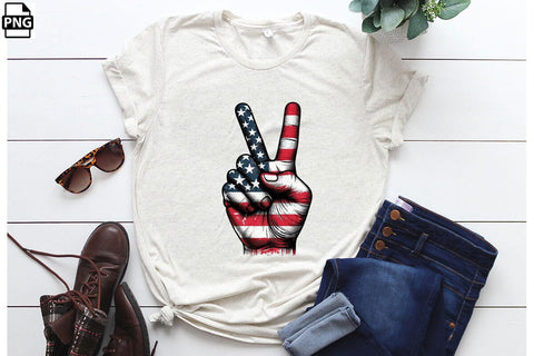 American Flag Peace 4th Of July Clipart Bundle Printable File Sublimation Creativedesigntee 