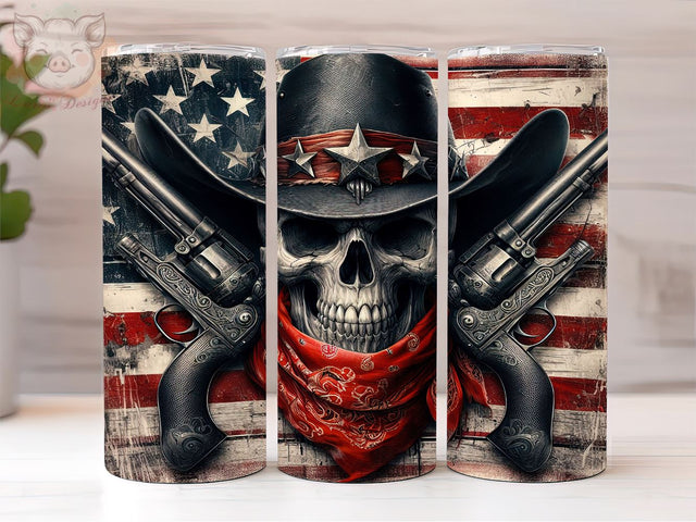 American Flag Pirate 20oz Tumbler Png, Straight & Tapered Tumbler Png, USA Flag Pirate Tumbler Png, Digital Download PNG Sublimation Lara' s Designs 