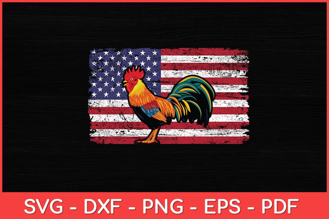 American Flag Rooster Cockfighting Svg Design SVG artprintfile 