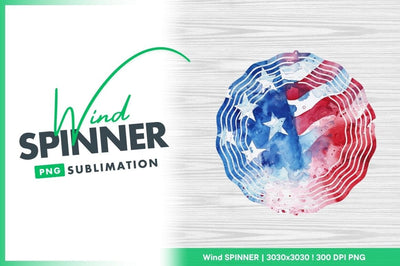 American flag round wind spinner design Sublimation Regulrcrative 