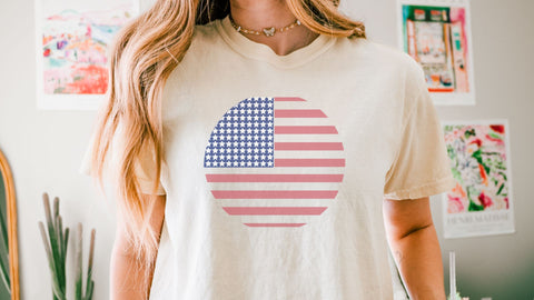 American Flag Round Wood Sign SVG | Patriotic Circle Design | Memorial Day 4th of July | Cricut Silhouette Ready SVG So Fontsy VIP Design Shop 