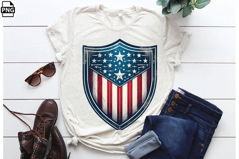 American Flag shield 4th Of July Clipart Bundle Printable File Sublimation Creativedesigntee 
