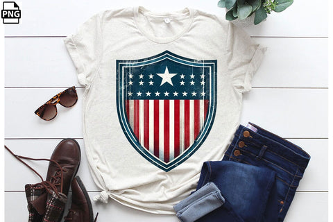 American Flag shield 4th Of July Clipart Bundle Printable File Sublimation Creativedesigntee 