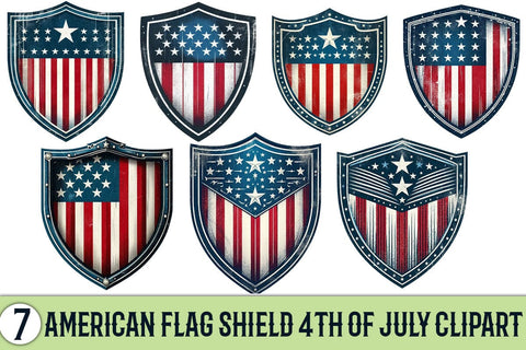 American Flag shield 4th Of July Clipart Bundle Printable File Sublimation Creativedesigntee 