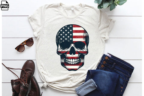 American Flag Skull 4th Of July Clipart Bundle Printable File Sublimation Creativedesigntee 