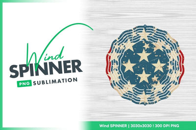 American flag stars wind spinner round design Sublimation Regulrcrative 