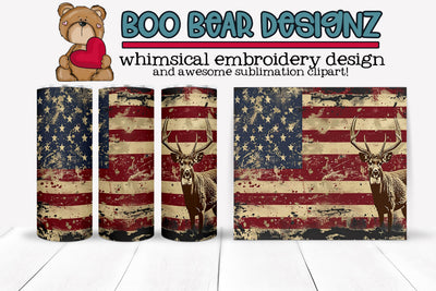 American Flag Sublimation tumbler design Sublimation Boo Bear Designz 