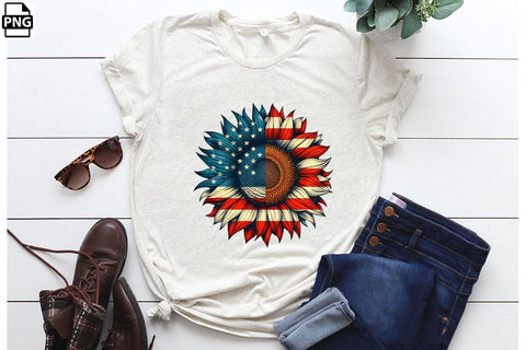 American Flag Sunflower 4th Of July Clipart Bundle Printable File Sublimation Creativedesigntee 