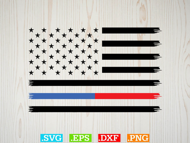 American Flag Thin Blue and Red Line svg Svg, American flag Svg, Patriotic Svg SVG Creativeart88 