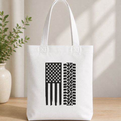 American Flag Tire Track Embroidery Design – USA Off Road Patriotic Machine Embroidery File Embroidery/Applique DESIGNS PatternFeed8 
