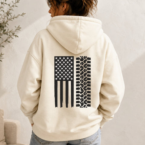 American Flag Tire Track Embroidery Design – USA Off Road Patriotic Machine Embroidery File Embroidery/Applique DESIGNS PatternFeed8 