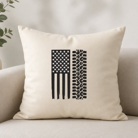 American Flag Tire Track Embroidery Design – USA Off Road Patriotic Machine Embroidery File Embroidery/Applique DESIGNS PatternFeed8 