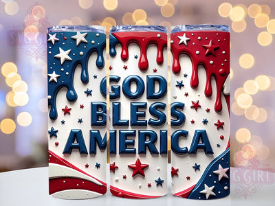 American Flag Tumbler, Memorial Day, God Bless America, Tumbler Wrap, 20oz Tumbler, Sublimation Design, Patriotic Decor, Independence Day Gift Sublimation SvggirlplusArt 