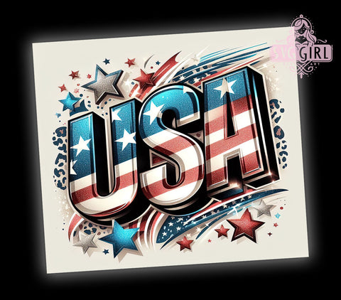 American Flag USA 20oz Tumbler Wrap Sublimation Design, Straight Tapered Tumbler Wrap, 4th Of July Tumbler Png, Instant Digital Download Sublimation SvggirlplusArt 