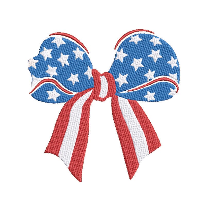 American Flag USA 4th of July Bow Embroidery Design Embroidery/Applique DESIGNS Creatively Embroidery 