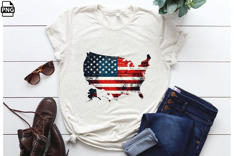 American Flag USA Map 4th Of July Clipart Bundle Printable File Sublimation Creativedesigntee 