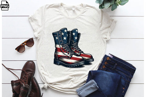 American Flag Veteran Boots 4th Of July Clipart Bundle Printable File Sublimation Creativedesigntee 