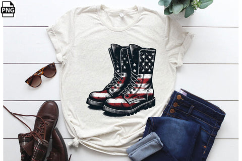 American Flag Veteran Boots 4th Of July Clipart Bundle Printable File Sublimation Creativedesigntee 