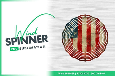 American flag wind spinner round sublimation design Sublimation Regulrcrative 