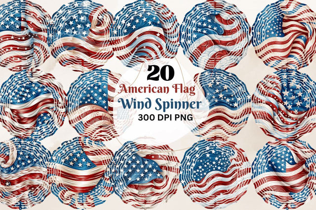American Flag Wind Spinner Sublimation Regulrcrative 