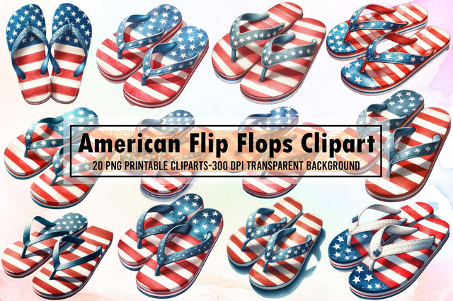 American Flip Flops Sublimation Clipart Sublimation designartist 