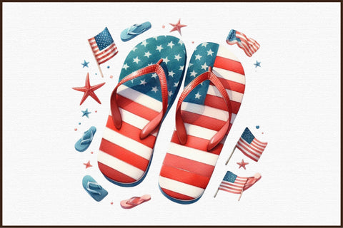 American Flip Flops Sublimation Clipart Sublimation designartist 