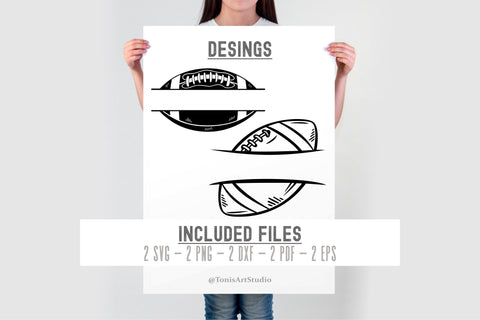 American football ball svg, football sports monogram, football svg cut file SVG TonisArtStudio 