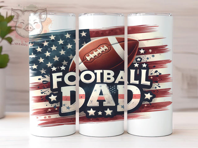 American Football Dad 20oz Tumbler Png, Straight & Tapered Tumbler Png, Fathers Day Tumbler Png, Digital Download PNG Sublimation Lara' s Designs 