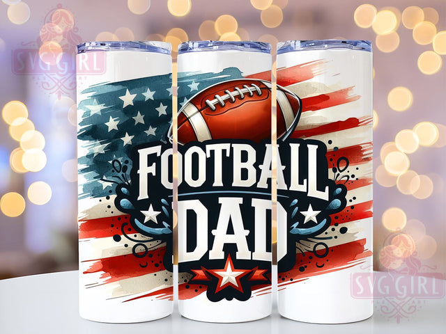 American Football Dad 20oz Tumbler Wrap Sublimation Design, Straight Tapered Tumbler Wrap, 4th of July Tumbler Png, Instant Digital Download Sublimation SvggirlplusArt 