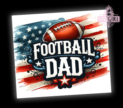 American Football Dad 20oz Tumbler Wrap Sublimation Design, Straight Tapered Tumbler Wrap, 4th of July Tumbler Png, Instant Digital Download Sublimation SvggirlplusArt 