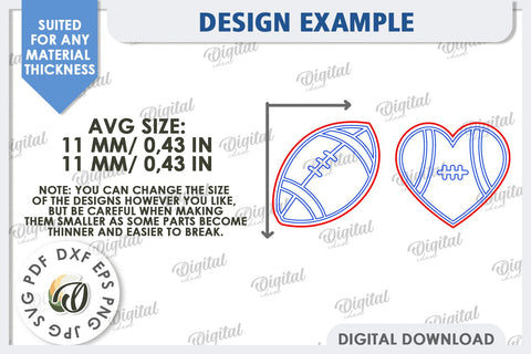 American Football Earrings Laser Cut. Sports Stud Earrings SVG Evgenyia Guschina 