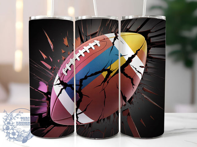 American Football Game Day Tumbler, Sports Fan Cup, 20Oz Sublimation Wrap, Gridiron Drinkware, Touchdown Gift Idea, Athletic Mug Design, Game Day Tumbler Sublimation ToriDesigns 