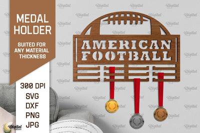 American Football Medal Display Laser Cut. Medal Holder SVG SVG Evgenyia Guschina 