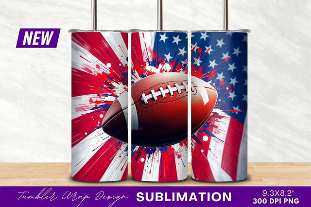American Football Patriotic Background Tumbler Png Sublimation Regulrcrative 