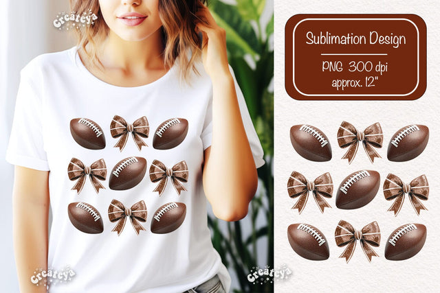 American Football PNG sublimation t-shirt design Bow png clipart Sublimation Createya Design 