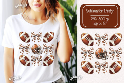 American Football PNG sublimation t-shirt design Bow png clipart Sublimation Createya Design 