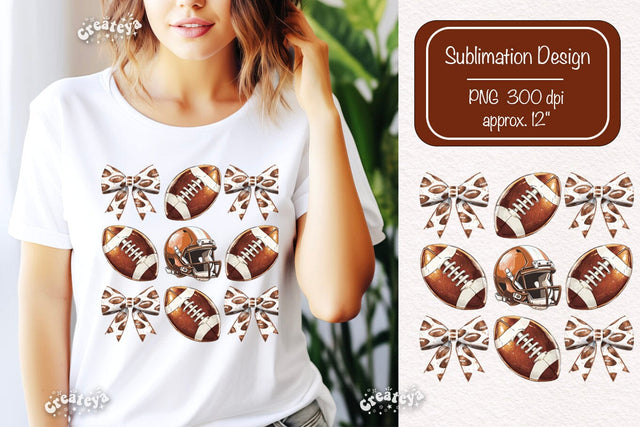 American Football PNG sublimation t-shirt design Bow png clipart Sublimation Createya Design 