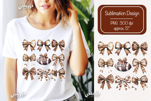 American Football PNG sublimation t-shirt design Bow png clipart Sublimation Createya Design 