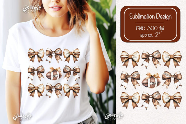 American Football PNG sublimation t-shirt design Bow png clipart Sublimation Createya Design 