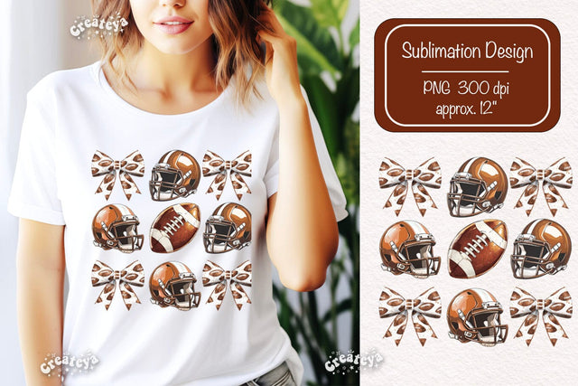 American Football PNG sublimation t-shirt design Bow png clipart Sublimation Createya Design 