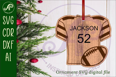 American Football shirt Christmas Ornament SVG laser cut SVG APInspireddesigns 