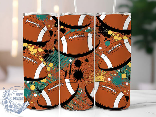 American Football Texture Tumbler, American Football Cup, 20Oz Sublimation Wrap, Sports Pattern Drinkware, Gridiron Gift Idea, Athletic Mug Design, Touchdown Tumbler Sublimation ToriDesigns 