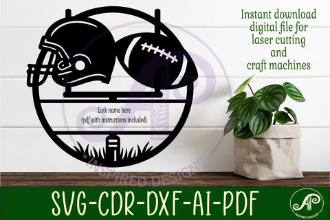 American football theme name wall art sign, SVG personalized SVG APInspireddesigns 