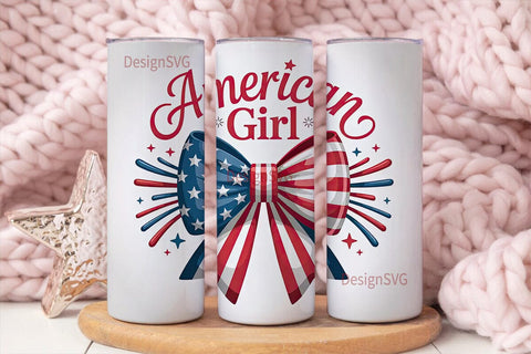 American Girl 20oz Tumbler Wrap Sublimation DesignSVG 