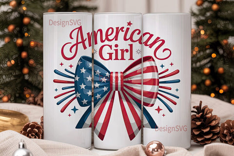 American Girl 20oz Tumbler Wrap Sublimation DesignSVG 