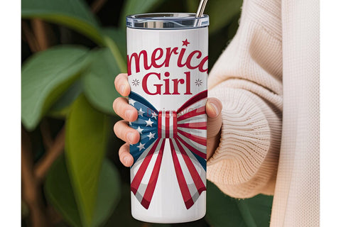 American Girl 20oz Tumbler Wrap Sublimation DesignSVG 